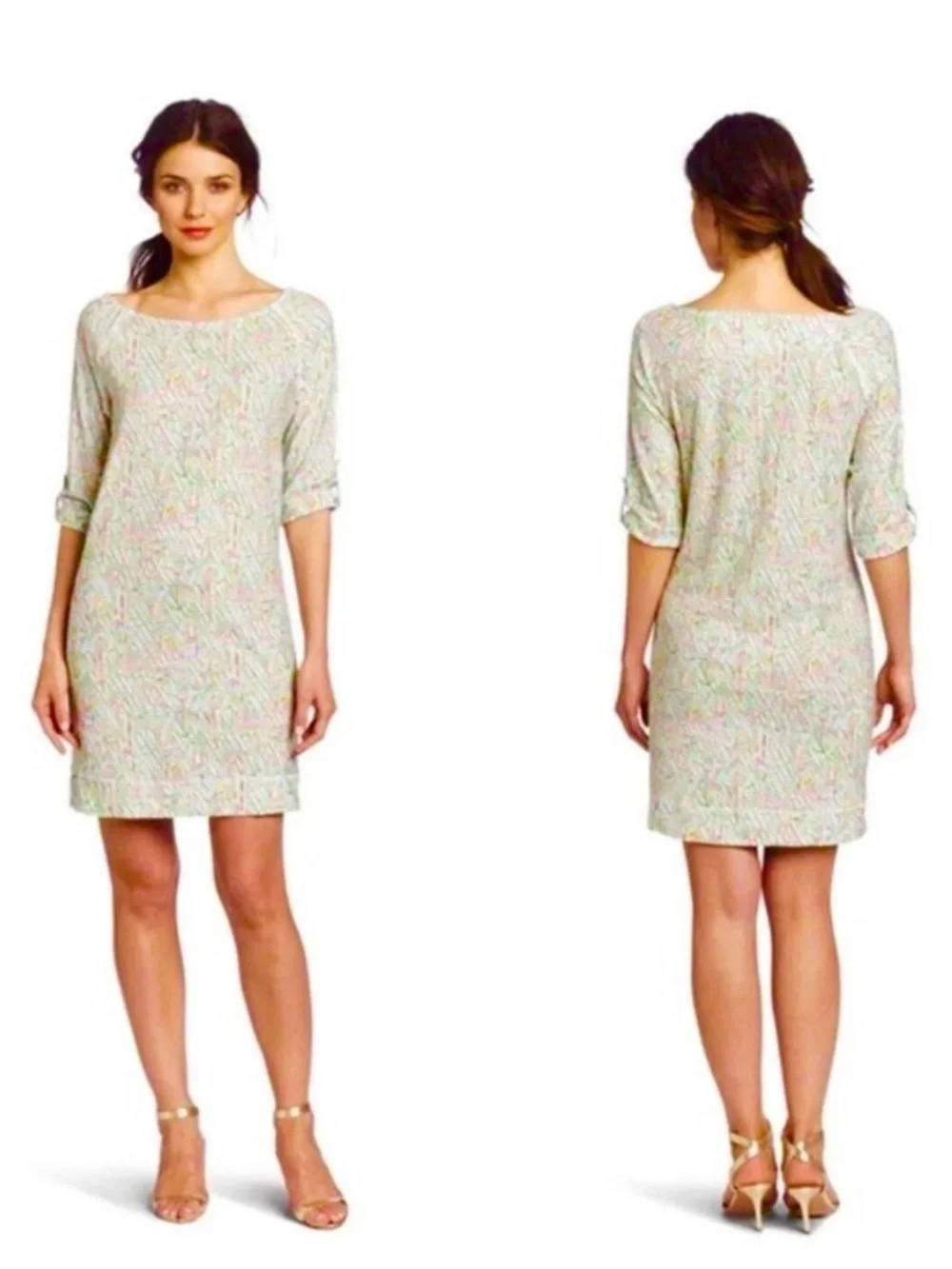 Lilly Pulitzer Camie Cotton Dress Resort White Guiding Light Print Sz XS 💛🎀